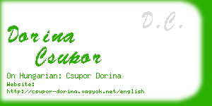 dorina csupor business card